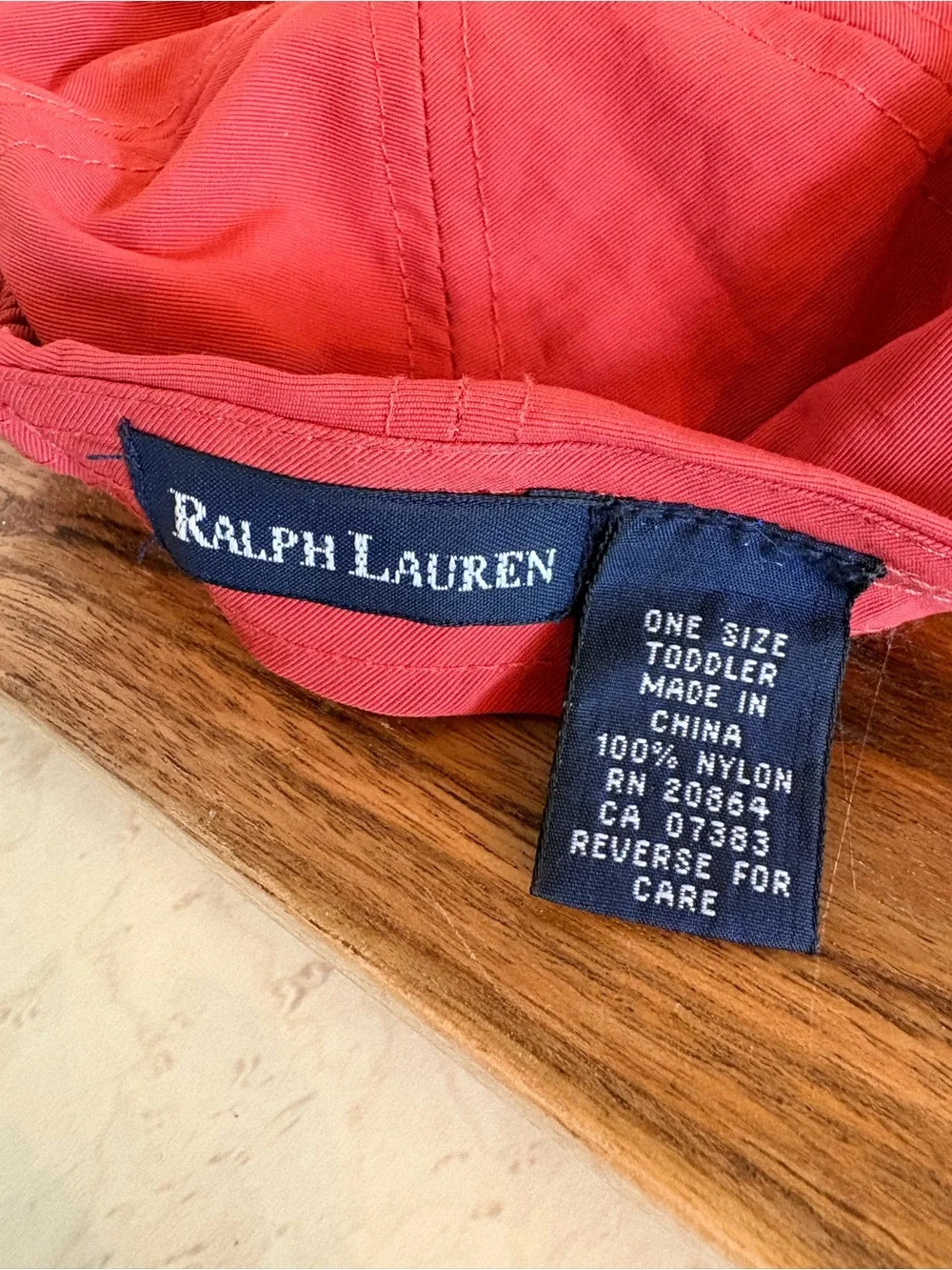 Polo Ralph Lauren Red Toddler Baseball Cap with Cotton Strawback